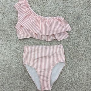 Pink Lily One Shoulder top & bottom